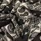Black and White Bandana Print Rayon Challis Fabric By the Yard